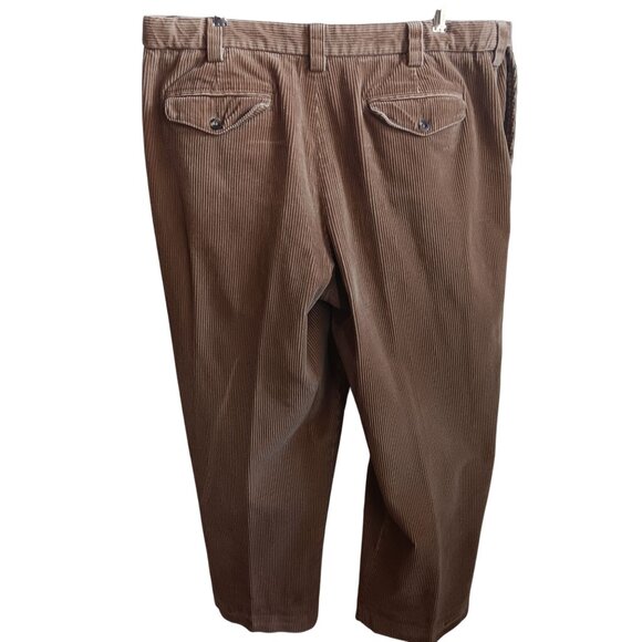 40x30 L.L. Bean Mens Comfort Waist Corduroy Pants 40 Brown Button Back Pockets - Picture 2 of 7